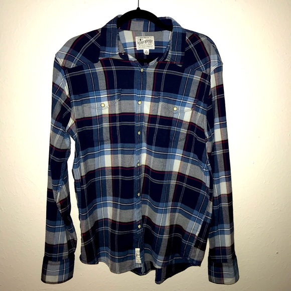 Lucky Brand Plaid Pearl Snap Button Down Top - Picture 1 of 5
